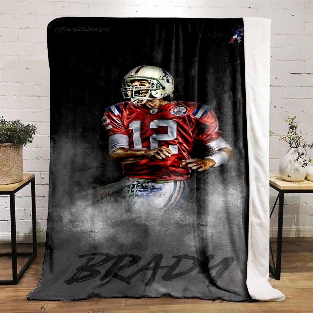 "Football Player Graphic warm quiltFlannel blanket for bedroom, living room, sofa, and nap