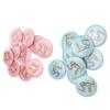 3packs Gender Reveal Button Pin Metal Material Blue Pink English Pattern Attractive Decorative