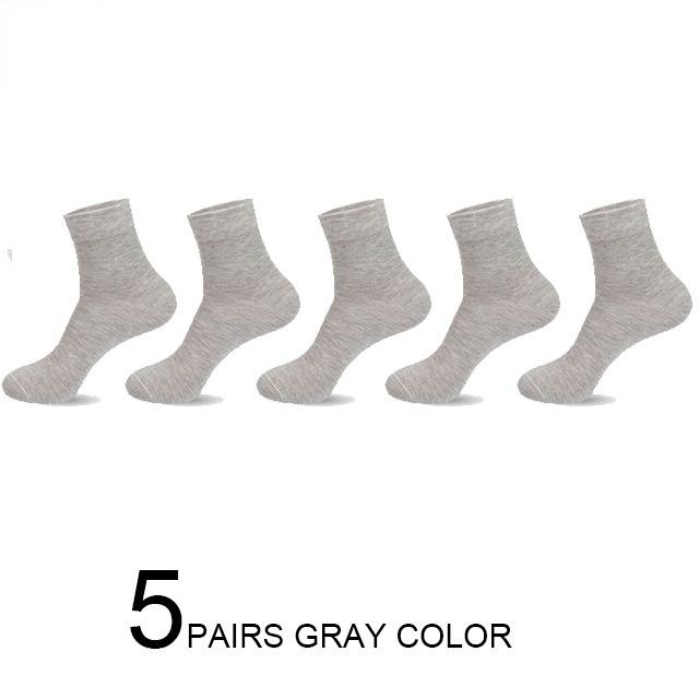 5 Pairs High Quality Men‘s Socks Cotton Casual Business Middle Black Breathable Male Crew Socks Dress Gifts Socks Size 38-44