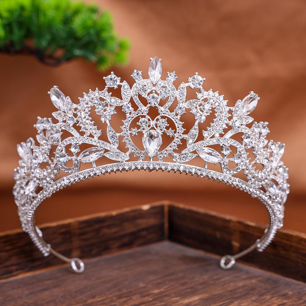European and American Bride Baroque Crown Headwear Rhinestone Princess Crown Hair Accessories Wedding Dress Headband Accessories
