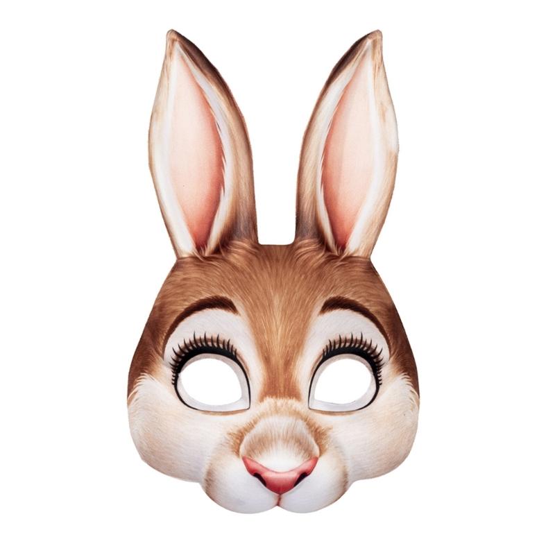 1/2/3dílná pohodlná přenosná EVA králičí maska na velikonoční večírky, maškarní plesy, měkké materiály, kreslený design, festivalová akce