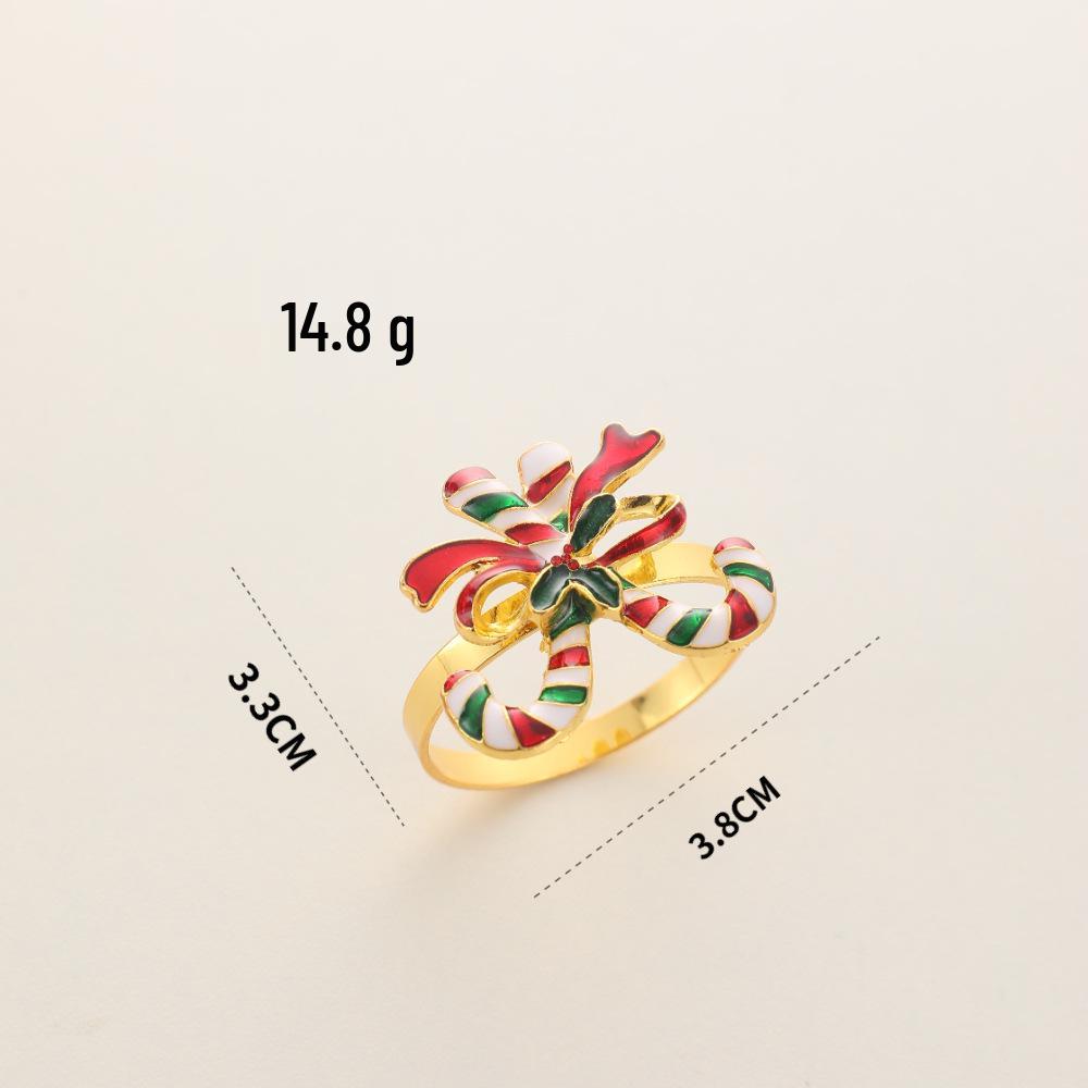 Cross-Border Christmas Napkin Rings: Tree, Reindeer, Wreath, Bells, Candy Cane, Snowflake Hotel Decorations