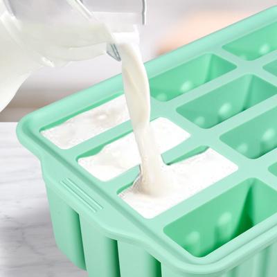 12 Consecutive Ice Cream Molds Easy To Demold Silicone Popsicle Trays For Freezer Homemade With Lid Kitchen Dessert