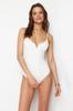 Women's Fashion New Swimsuit Ecru V-Neck Regular Swimsuit