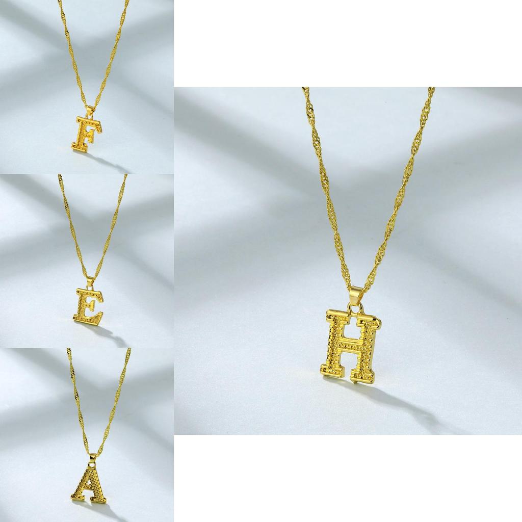Chic Alloy Alphabet Necklace 26 English Letters With Sleek Snake Chain Length Adjustable