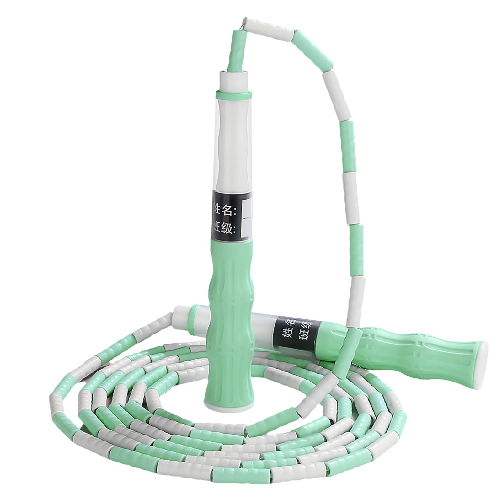 

Скакалка с бусинами Фитнес скакалка для детей, мужчин и женщин Не запутывающаяся, сегментированная, регулируемая по длине скакалка зелёный