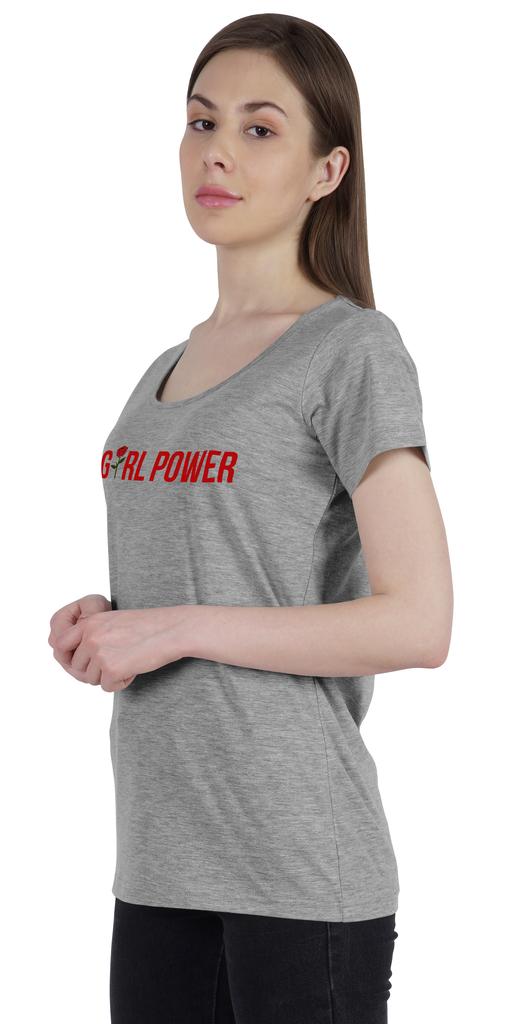 Inkmeso Women's Tshirt  Girl Power  Quote Graphic Printed Tee Top
