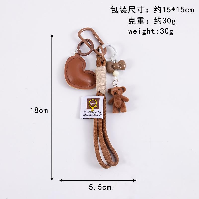 Plush Bear ,PU Leather Pendant Ornament,Backpack ,Men's And Women's Mobile Phone Car Bag Charm