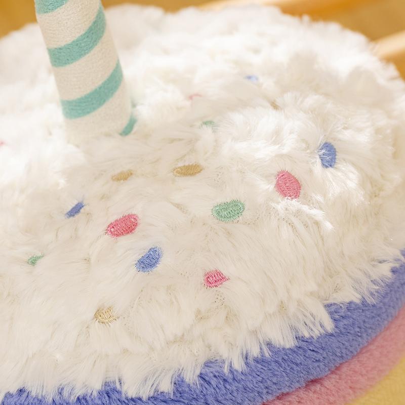 Cute Cherry Cake Plush Toy With Candle Soft Stuffed Doll Birthday Gift For Kids Home Party Decor
