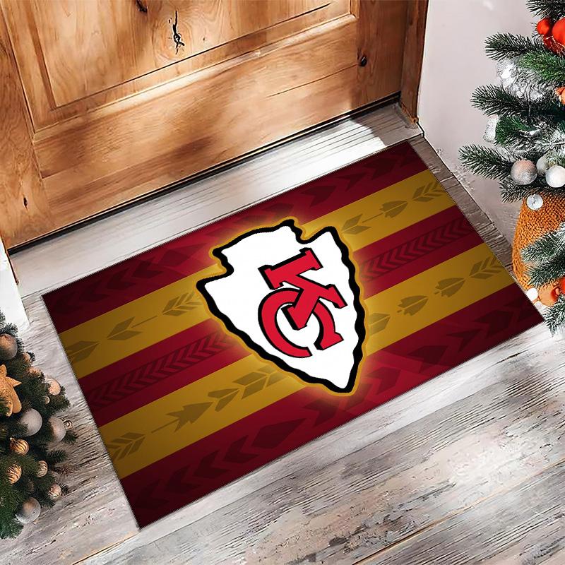 Tappeto in Velluto di Cristallo Kansas City Chiefs Morbido Anti?Tappetino Antiscivolo Comodo per Casa Soggiorno Camera da Letto Tappeto Decorativo