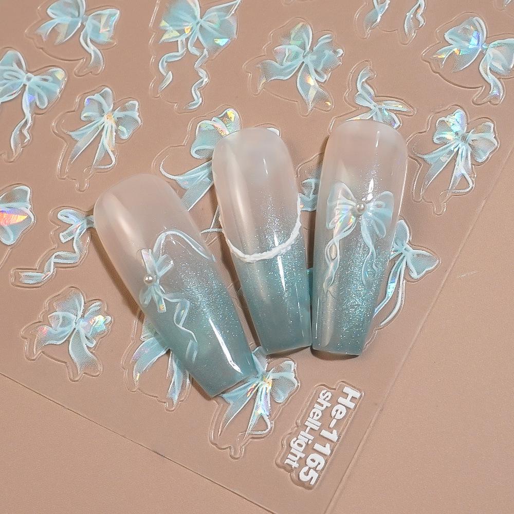 Redanco 5D Embossed Bow Nail Stickers - He-1167