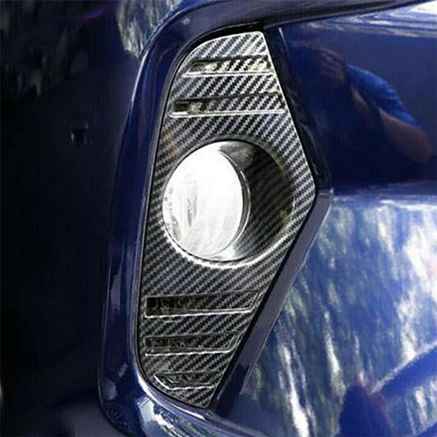 2*Carbon Fiber Color ABS Front Fog Light Lamp Cover Trim Fit For Toyota Rav4 2019-2021