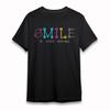 Women's Plus Size Classic T-Shirt Smile It Costs Nothing With Floral Accent Tee