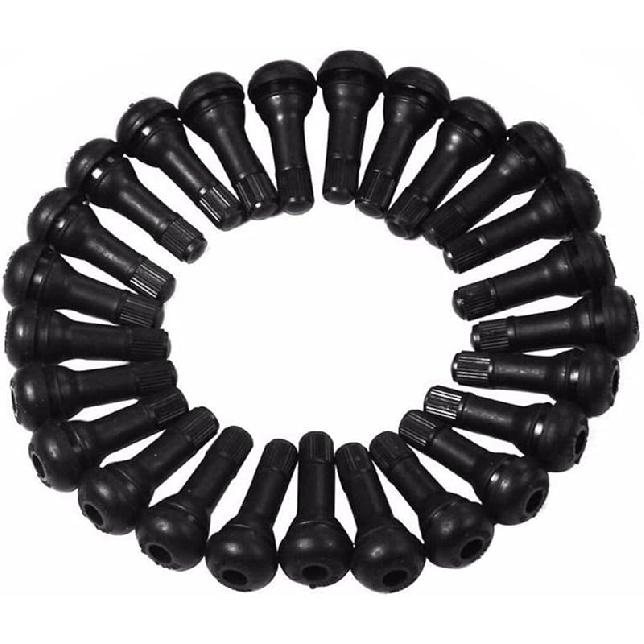 BLACKHORSE-RACING 25 Pack TR412 Rubber Tire Snap-In Short Valve Stem ATV Lawn Mower Garden Tractor Plug Stem For Tubeless 0.453” 11.5Mm Rim Holes