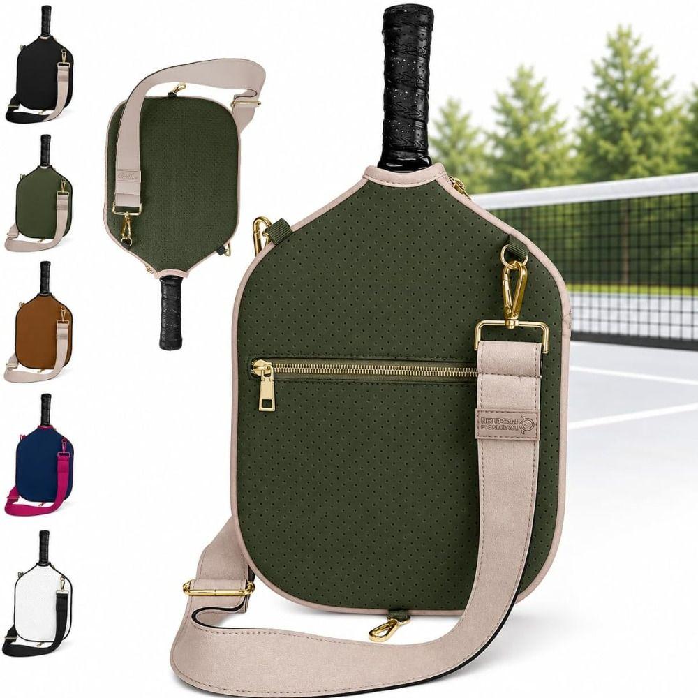Water Resistant Pickleball Crossbody Bag Neoprene Paddle Protective Case  Tennis Court
