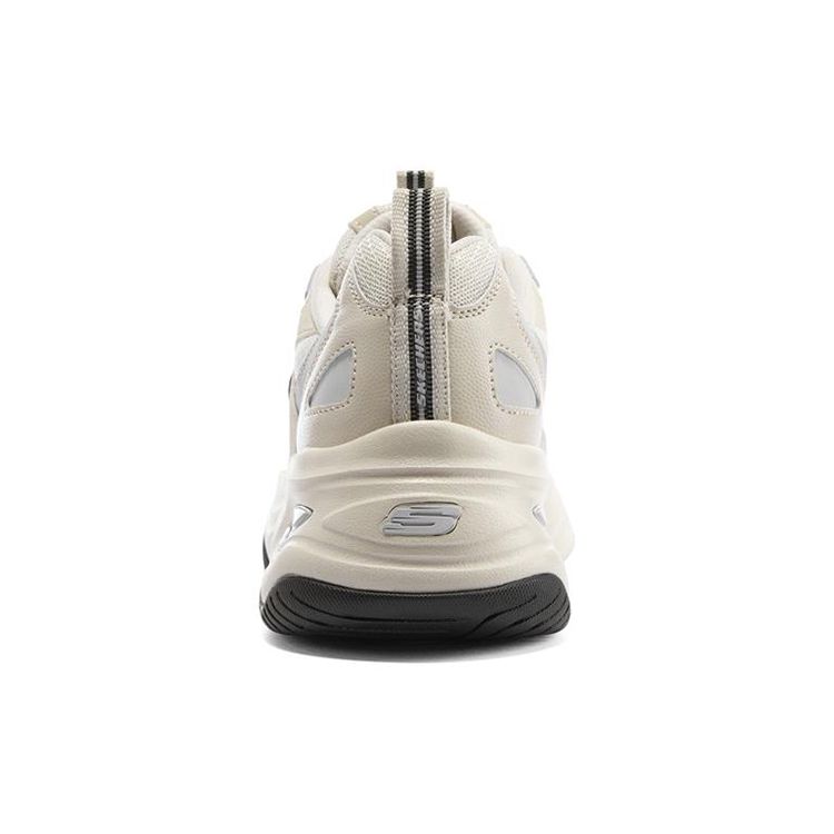 Skechers DLites 4.0 Leather Lace-Up Low-Top Dad Shoes Women Sneaker Natural 896144-NTBK