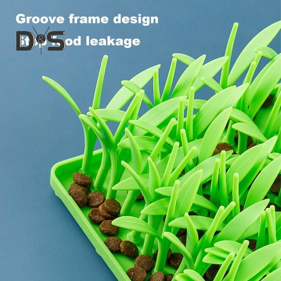 Silicone Grass Mat Slow Feeding Mat Silicone Grass Snuffle Feeding Mat for Indoor Cats Anti-Slip Dog Feeding Mat Interactive Toy Pet Treat Lick Mat
