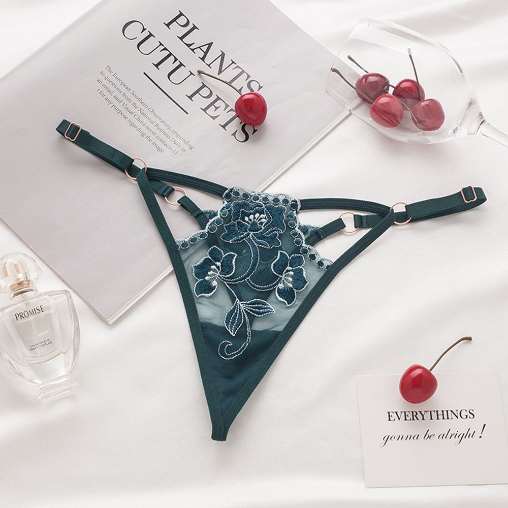 waist Flower Embroidery Girls Lace Bow Panties Seamless  Briefs Women  T-back Ladies Bandage Thongs