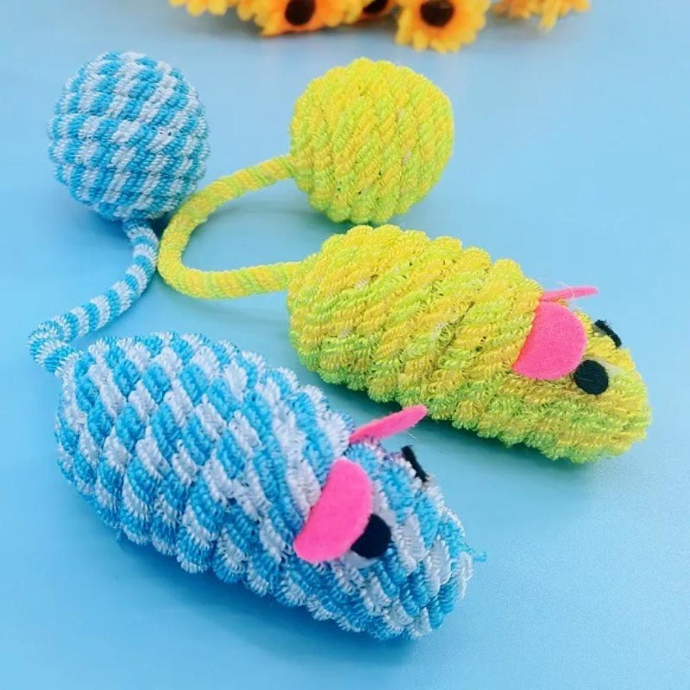 1pcs/2pcs Cat Toy Mouse Cat Toys Interactive Ropes Ball Toys for Cats Teasing Souding Mouse Cats Toy with Pet Supplies