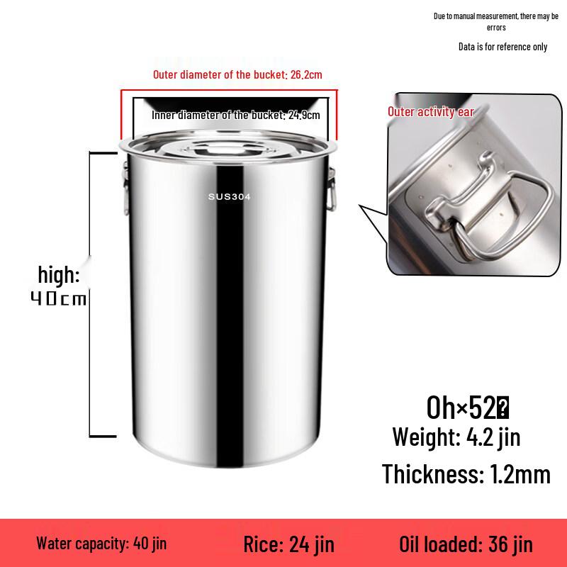 Yuzhuxun Stainless Steel Portable Bucket with Lid
