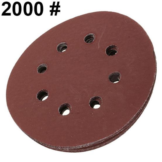 10 Pcs 125mm 5inch 8 Holes Hook Loop Sanding Discs Grit Orbital Sander Pad Mat