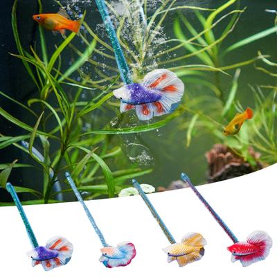 Bâton Betta Artificiel Réaliste Forme Vive Ne Décolore Pas Décor d'Aquarium Long Bâton Soulager