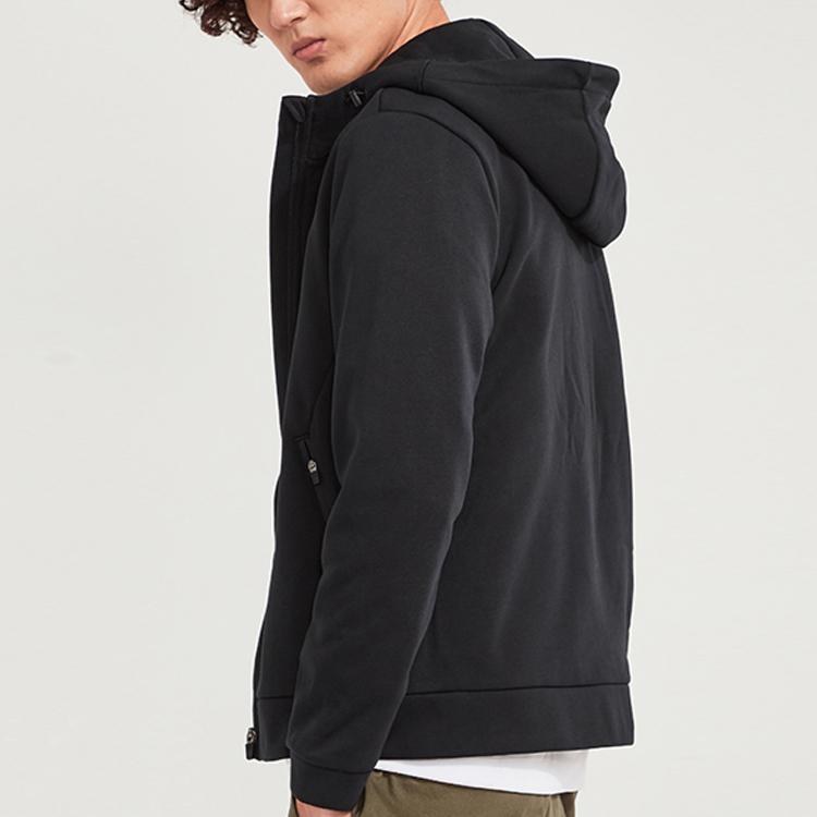 Li-Ning Wade Series Fleece Hooded Cardigan Jacket Men Jacket Standard-Black AWDP585-1