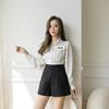 Women's High Waist Versatile Wide Leg Shorts and Pants - Spring/Summer 2024 Collection, Casual Slimming Black Outerwear
