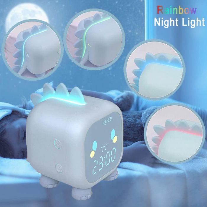 Blue Dinosaur Alarm Clock for Children with Night Light, Digital Clock for Children - Green -