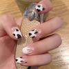 Trendy Nude Cow Print Medium Ballet Nails - Transparent, High-End, Wearable, Simple, Hot-Selling Design
