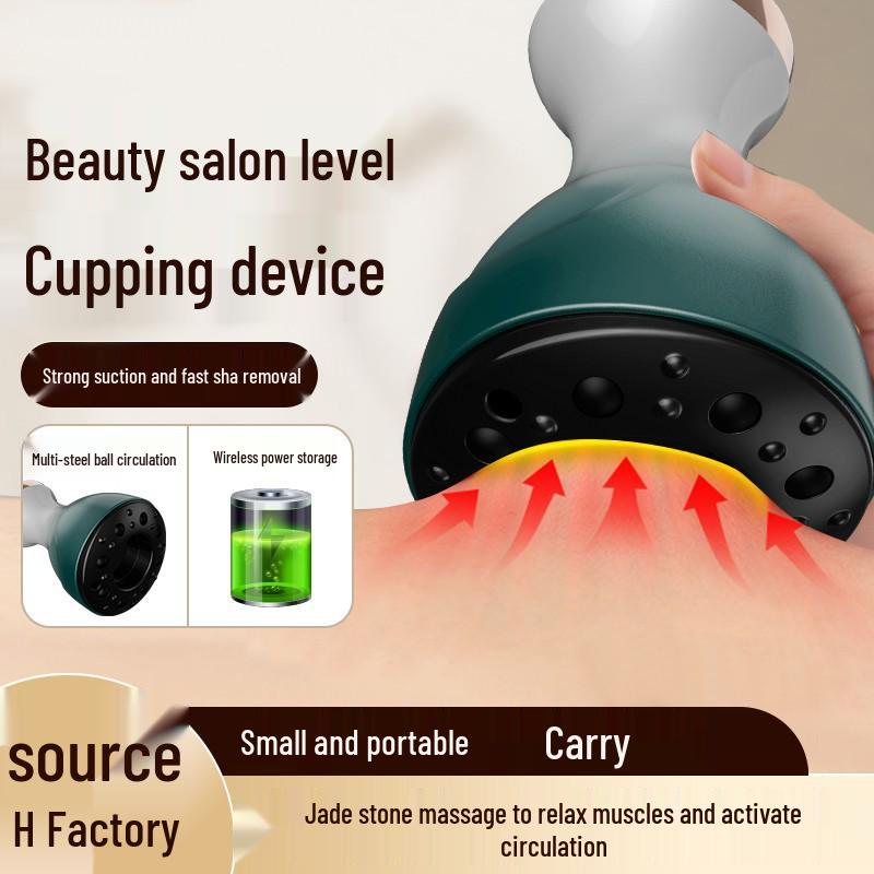 Smart Jade Gua Sha Fully Automatic Whole Body Cupping & Scraping Device With Steel Beads темно-зеленого