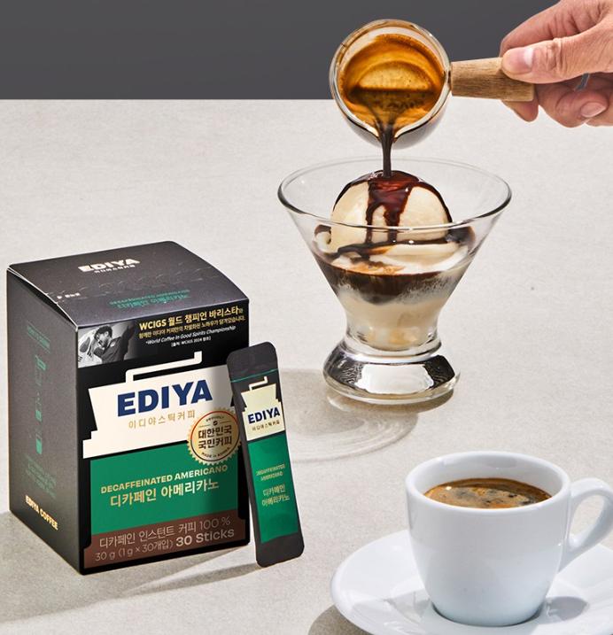 EDIYA Kafeinsiz Americano Kahve Çubukları 30 Adet | Pürüzsüz ve Zengin Lezzet
