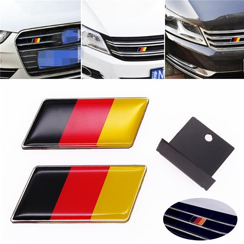 Universal Car Sticker German Flag Emblem Badge Emblem Deutsch Bumper Front Decoration Grille Auto Decal For Benz VW Golf