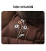 Mom's Winter Fashionable Embroidered Down Jacket with Wool Collar for Middle-Aged and Elderly Women