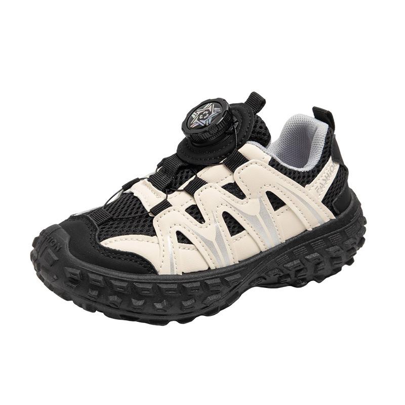 

Boys sports shoes 2025 spring and autumn new rotating button girls durian sole casual shoes children s mesh dad shoes 32-37 yards, 6 pairs in one hand чёрный