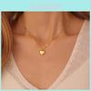 Fashion Titanium Steel Love Heart Pendant Necklace With Alphabet Charms For Women And Men