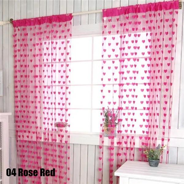 Colorful Romantic Love Pattern Line String Curtain Window Door Sheer Curtain For Living Room Home Decoration 100CM*200CM