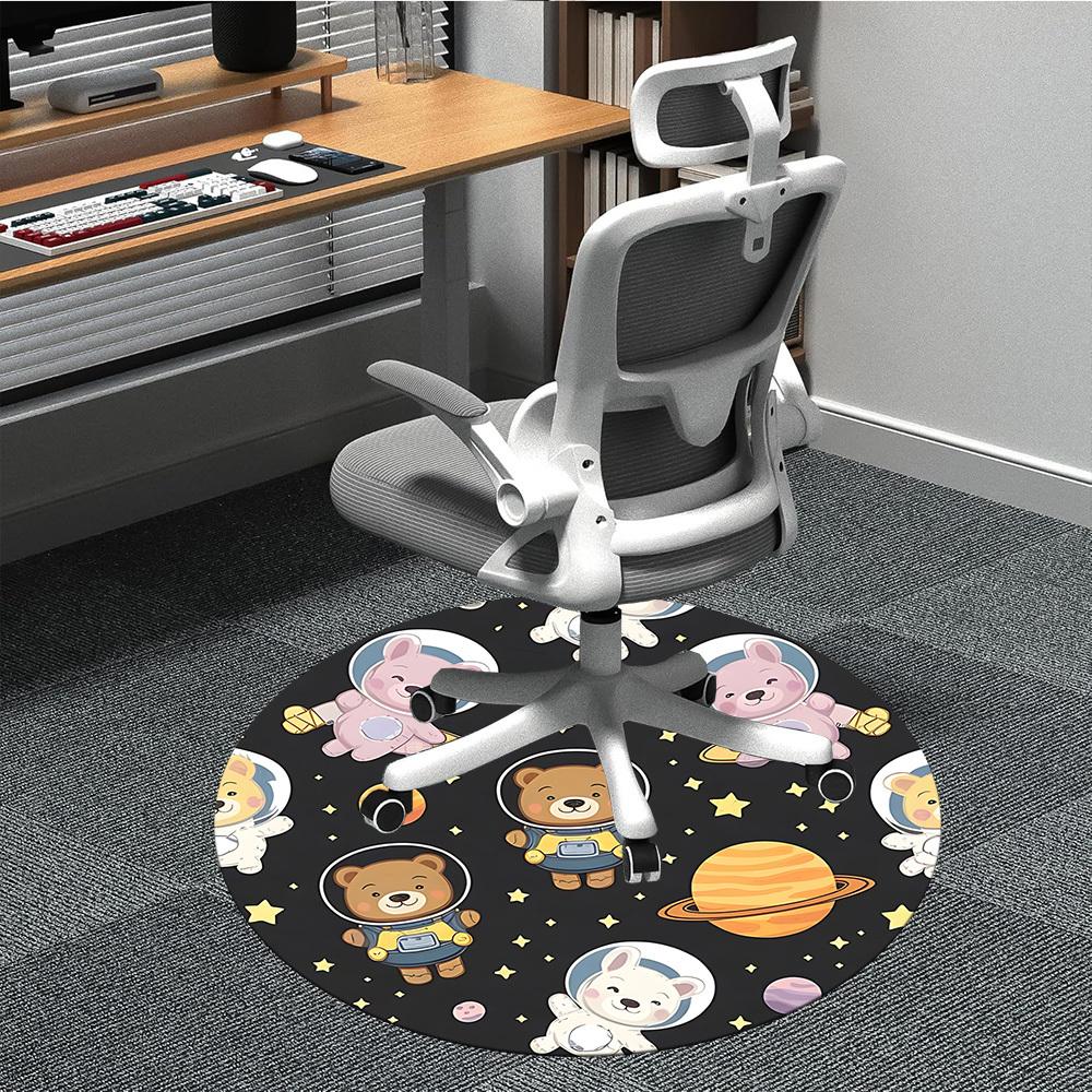 

1PC Space Bears Chair Carpet for Office, Indoor Non-Slip Washable Carpet, Soft Comfortable Mat For Office Room yy250930194 80cm by 80cm