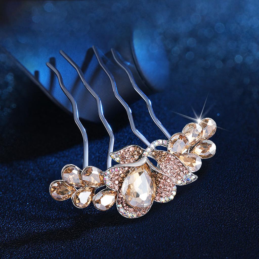 Daily Hair Jewelry for Women Girls Long Hair Holder Bling Rhinestone Hair Combs Crystal Hairpins Bride Wedding Hair Clips