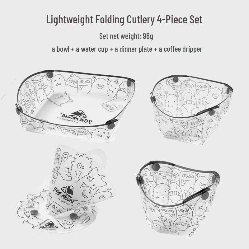 OEING Outdoor Ultra-light Folding Camping Tableware Set