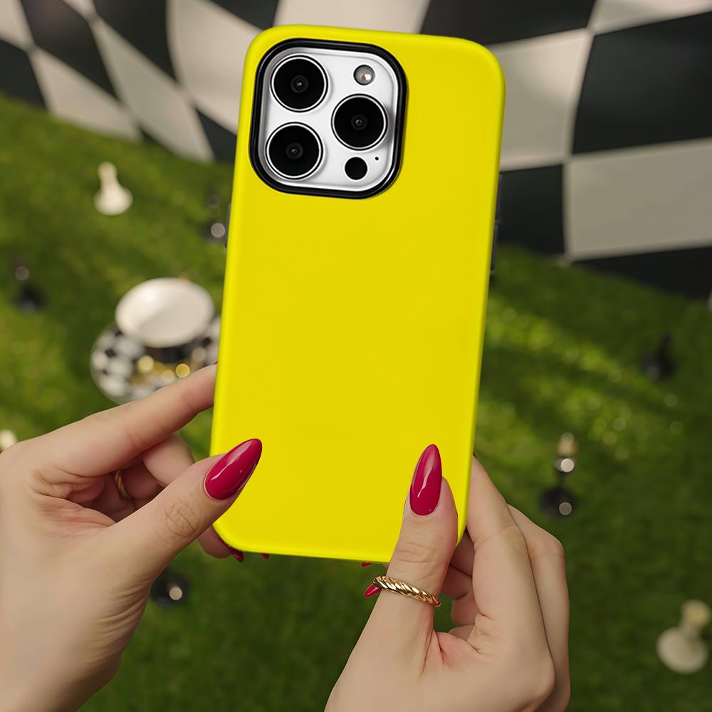 Yellow Phone Case for IPhone 17 16 15 14 13 Pro Max Plus for Magnetic Single Double-layer Tough Case