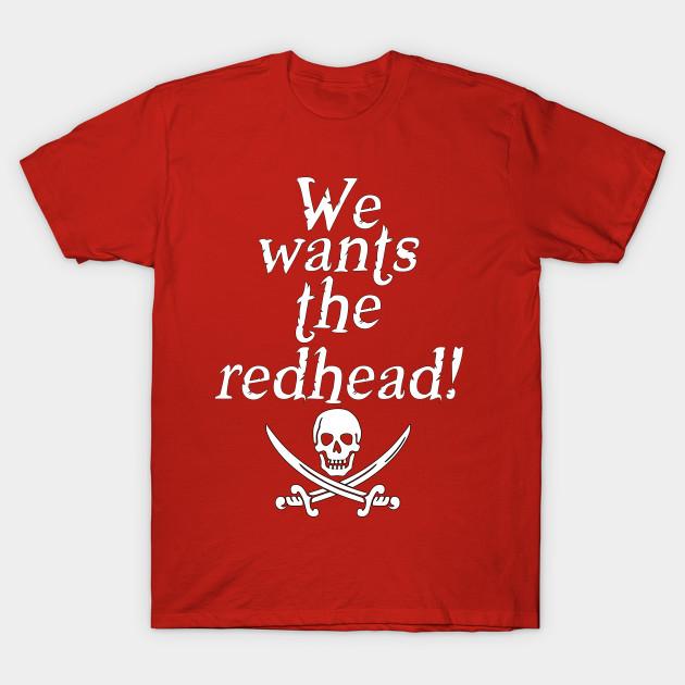 

Men Black Print T-shirt We Wants The Redhead No-Cut Transfer Paper Print Cotton Tshirt M красный