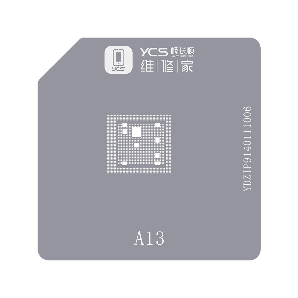 YCS BGA Stencil for Iphone 6-15Pro Max CPU A8/A9/A10/A11/A12/A13/A14/A15/A16/A17 BGA Reballing Stencil Tin Planting Platform