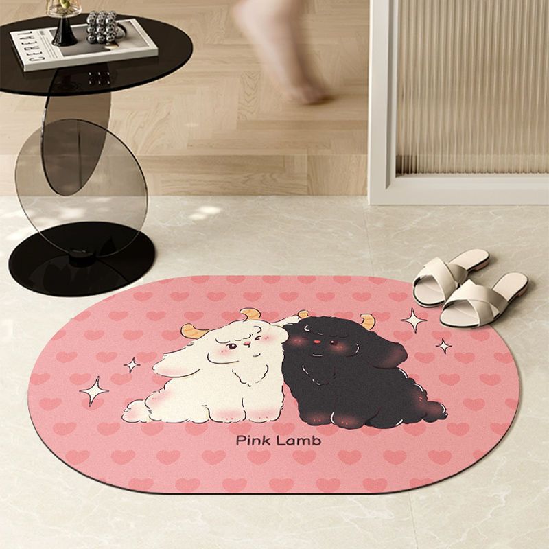 

Розовая Любовь Мультяшный Милый Бытовой Коврик для Двери Туалета Быстросохнущий Нескользящий Впитывающий Коврик Коврик для Ног в Ванную Туалет 40 * 60CM [Crystal Fleece]