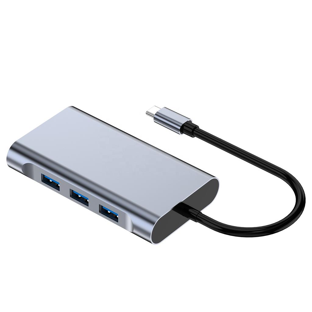 7 In 1 USB Type C Adapter Hub Dock with 3 USB 3.0 Ports HDMI VGA Gigabit Ethernet and PD Charging for Macbook Pro , IPad Pro Etc