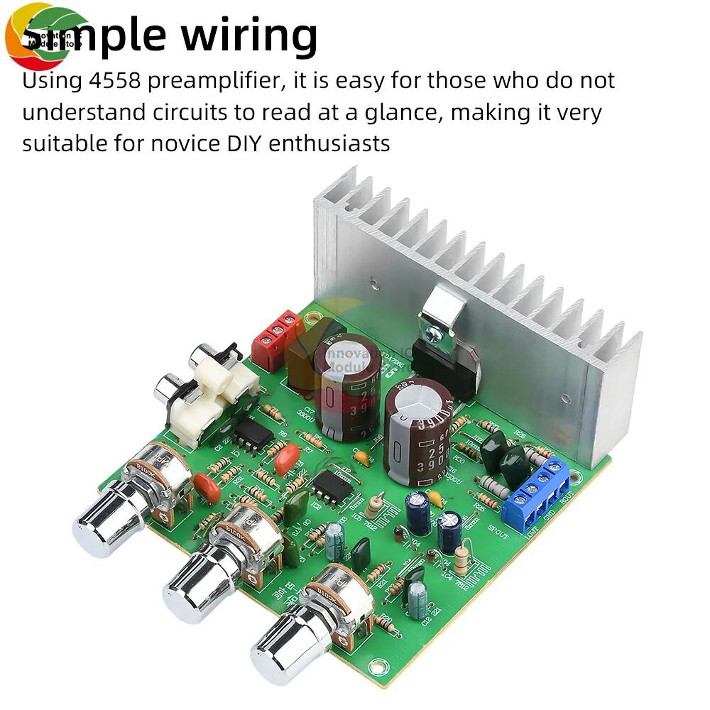 Dual Channel 2.0 Channel TAC 12-15V DA7265 High Fidelity HiFi Amplifier Board 4558 Preamplifier Amplifier Module 40W+40W