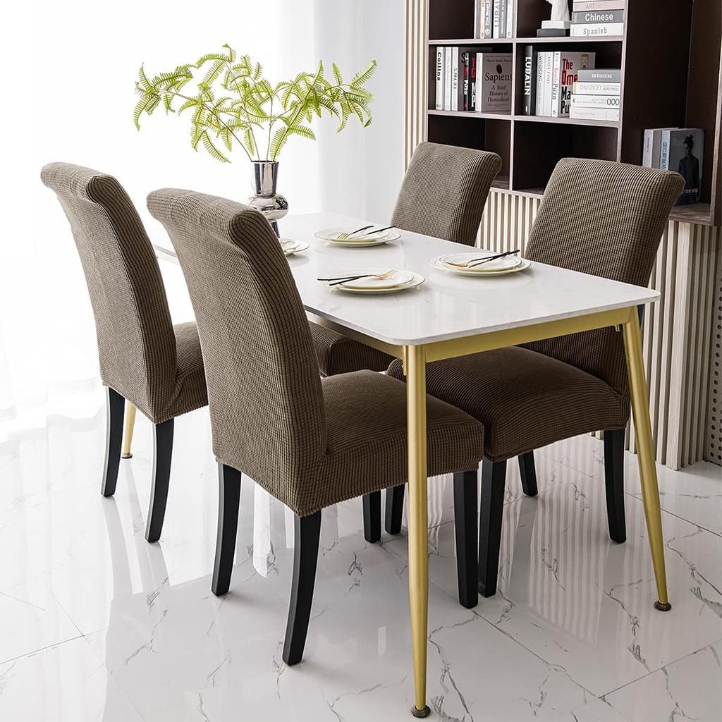 Dining Chair Cover Jacquard Spandex Slipcover Protector Case Stretch for Kitchen Chair Seat Hotel Banquet Elastic