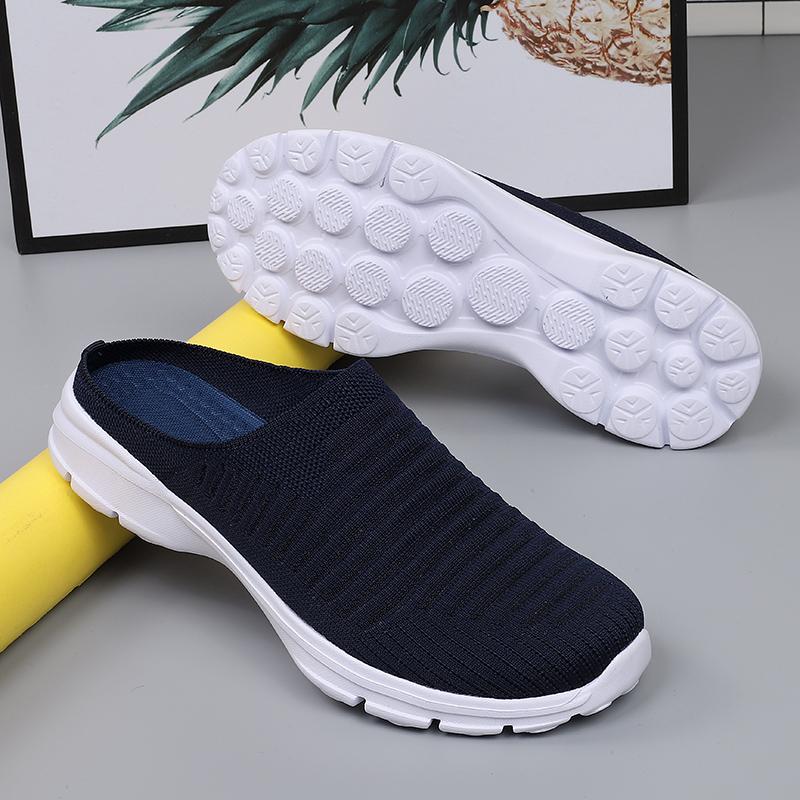 Fashion Men Slippers Summer Mesh Breathable Home Indoor Slippers Men Thick Bottom Slides Couple Walking Shoes Botas Para Hombre Zapatos