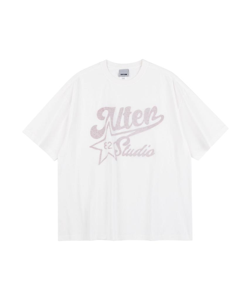 ALTER STUDIO Retro Reverse Print T-Shirt_White