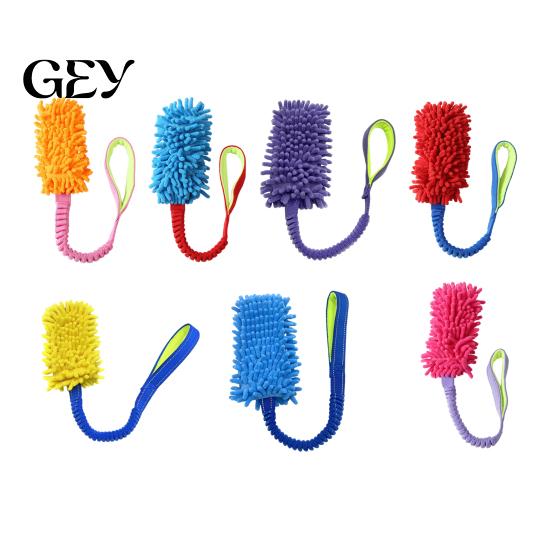Soft Plush Squeaky Pet Toys Dog Rope Toy, Durable Interactive Tug with Reinforced Handles, for Large Dogs Dental Cleaning Polyester Chew Toy Small
